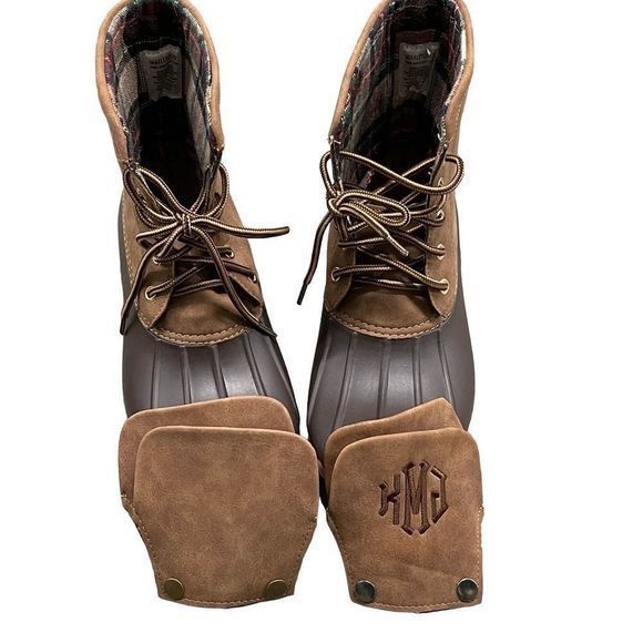 NEW Marleylilly Brown Duck Boots with Custom Interchangeable Tongues — SZ 8 - Picture 2 of 12